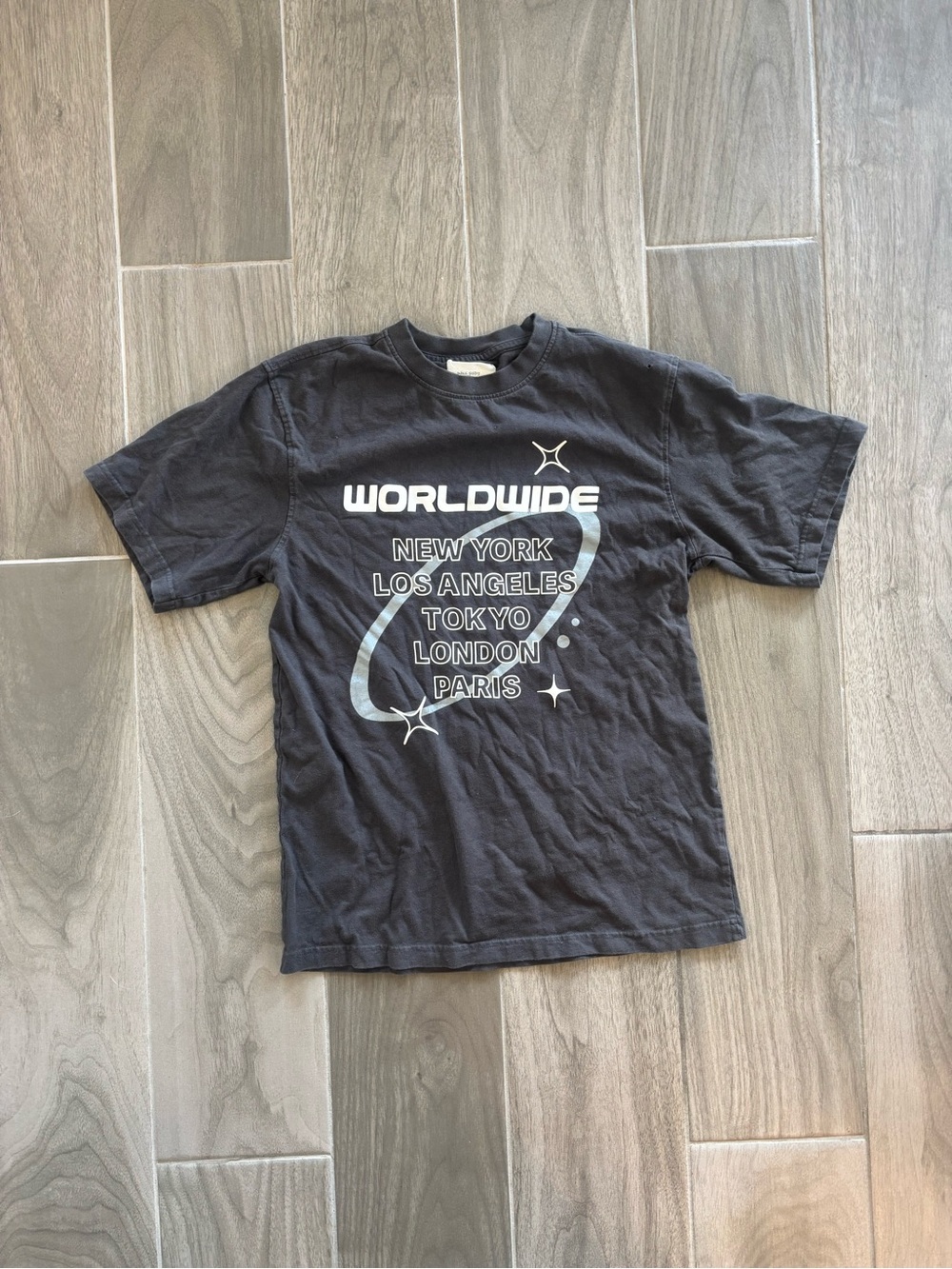 Worldwide Graphic Kids T‑Shirt - Black